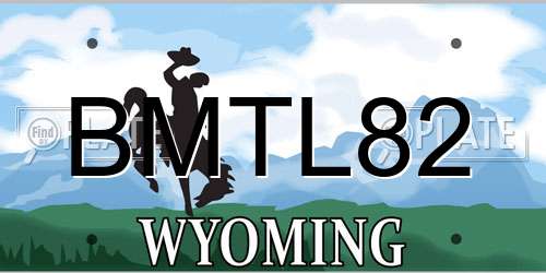 BMTL82 Wyoming License Plate