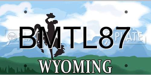 BMTL87 Wyoming License Plate