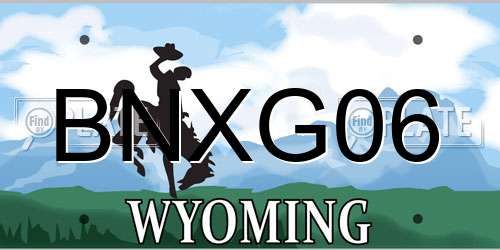 BNXG06 Wyoming License Plate