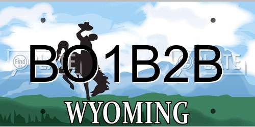BO1B2B Wyoming License Plate