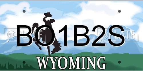 BO1B2S Wyoming License Plate