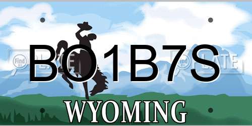 BO1B7S Wyoming License Plate