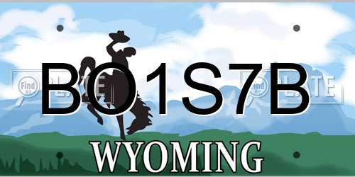 BO1S7B Wyoming License Plate