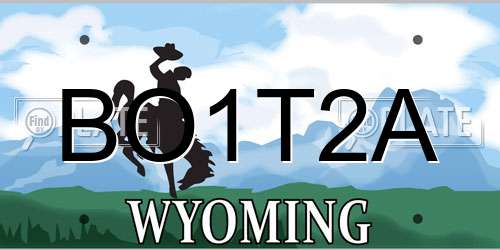 BO1T2A Wyoming License Plate