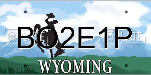 BO2E1P Wyoming License Plate