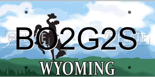 BO2G2S Wyoming License Plate
