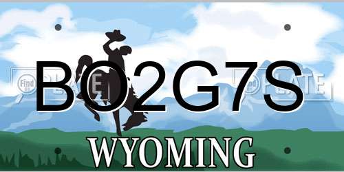 BO2G7S Wyoming License Plate