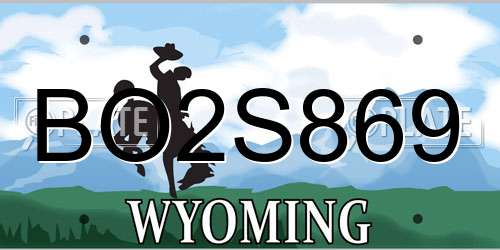 BO2S869 Wyoming License Plate