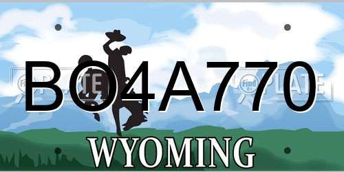 BO4A770 Wyoming License Plate