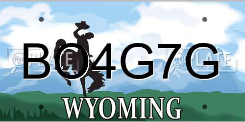 BO4G7G Wyoming License Plate
