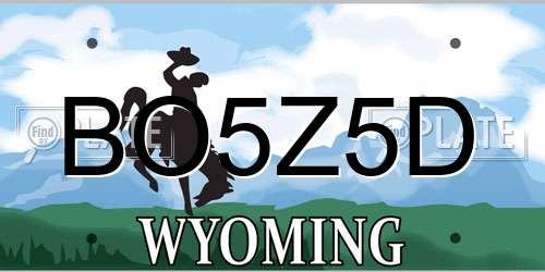 BO5Z5D Wyoming License Plate