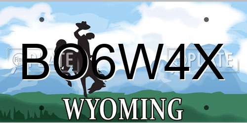 BO6W4X Wyoming License Plate