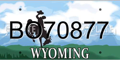BO70877 Wyoming License Plate