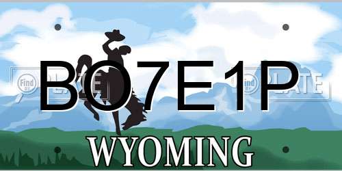 BO7E1P Wyoming License Plate
