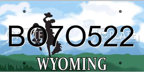 BO7O522 Wyoming License Plate