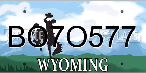 BO7O577 Wyoming License Plate
