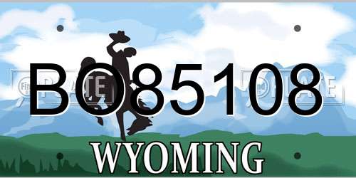 BO85108 Wyoming License Plate