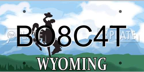 BO8C4T Wyoming License Plate