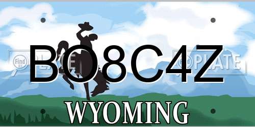 BO8C4Z Wyoming License Plate