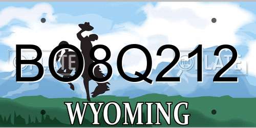 BO8Q212 Wyoming License Plate