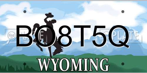 BO8T5Q Wyoming License Plate