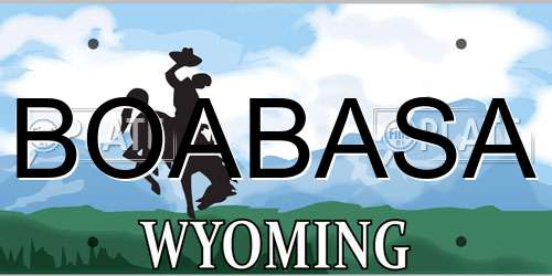 BOABASA Wyoming License Plate
