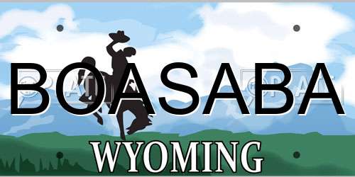 BOASABA Wyoming License Plate