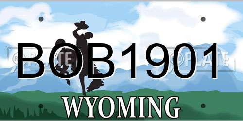 BOB1901 Wyoming License Plate
