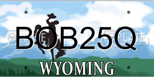 BOB25Q Wyoming License Plate