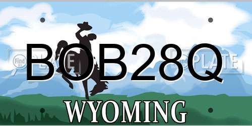 BOB28Q Wyoming License Plate