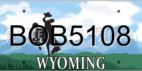 BOB5108 Wyoming License Plate