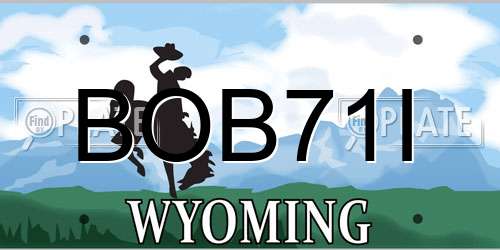 BOB71I Wyoming License Plate