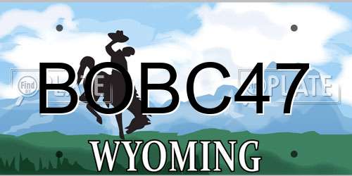 BOBC47 Wyoming License Plate