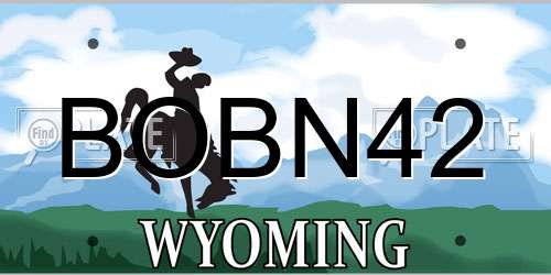 BOBN42 Wyoming License Plate