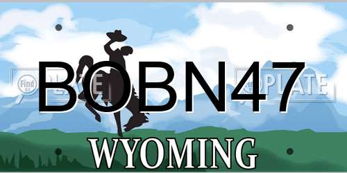 BOBN47 Wyoming License Plate