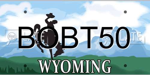 BOBT50 Wyoming License Plate