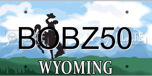 BOBZ50 Wyoming License Plate