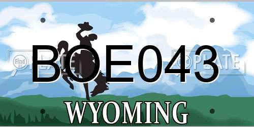 BOE043 Wyoming License Plate