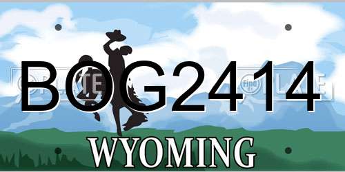 BOG2414 Wyoming License Plate