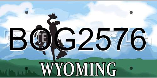 BOG2576 Wyoming License Plate