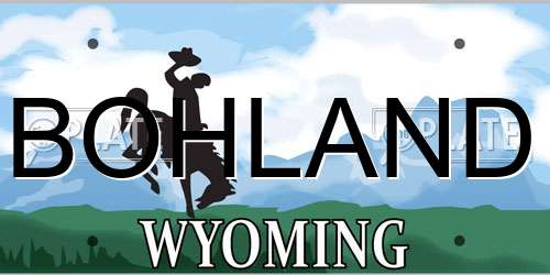 BOHLAND Wyoming License Plate