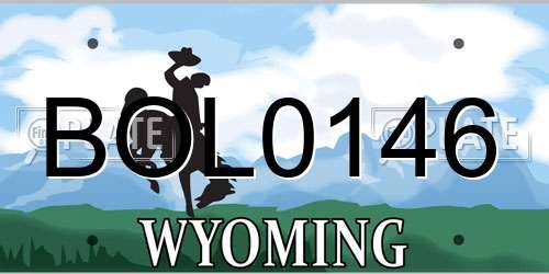 BOL0146 Wyoming License Plate