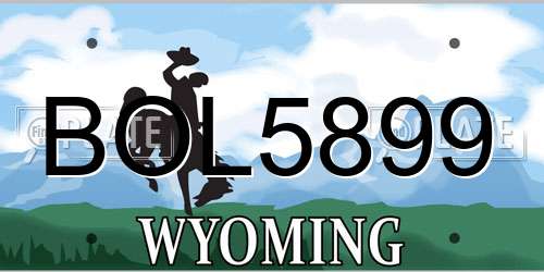 BOL5899 Wyoming License Plate