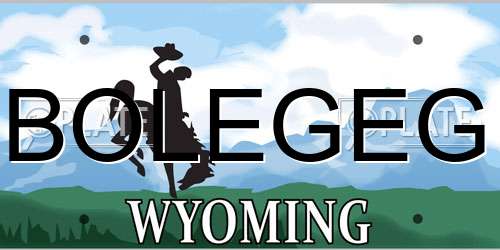 BOLEGEG Wyoming License Plate
