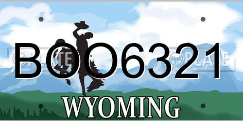 BOO6321 Wyoming License Plate