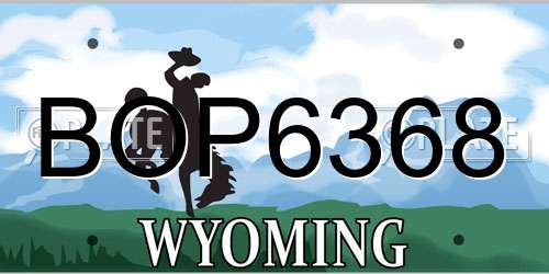 BOP6368 Wyoming License Plate