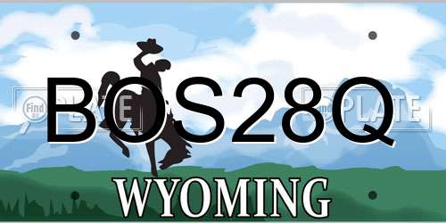 BOS28Q Wyoming License Plate