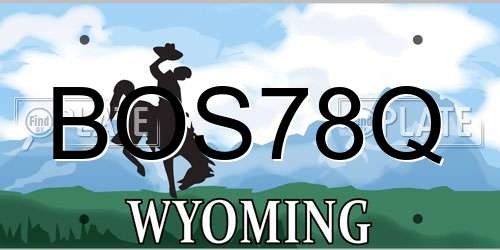 BOS78Q Wyoming License Plate