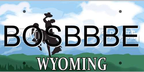 BOSBBBE Wyoming License Plate