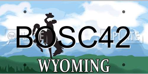 BOSC42 Wyoming License Plate